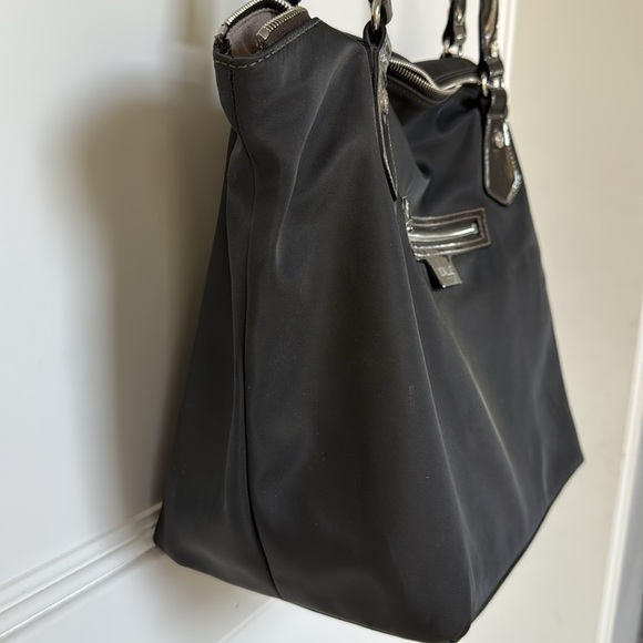 MZ Wallace Tote Bag Medium Dark Gray Nylon with With Pouch Silver Hardware - Picture 6 of 16
